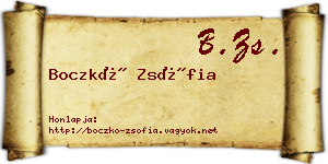 Boczkó Zsófia névjegykártya