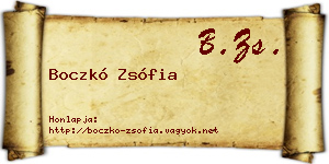Boczkó Zsófia névjegykártya
