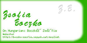 zsofia boczko business card